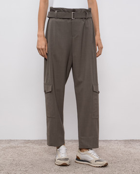 Brunello Cucinelli Brown cargo pants with wool M0W07P8979