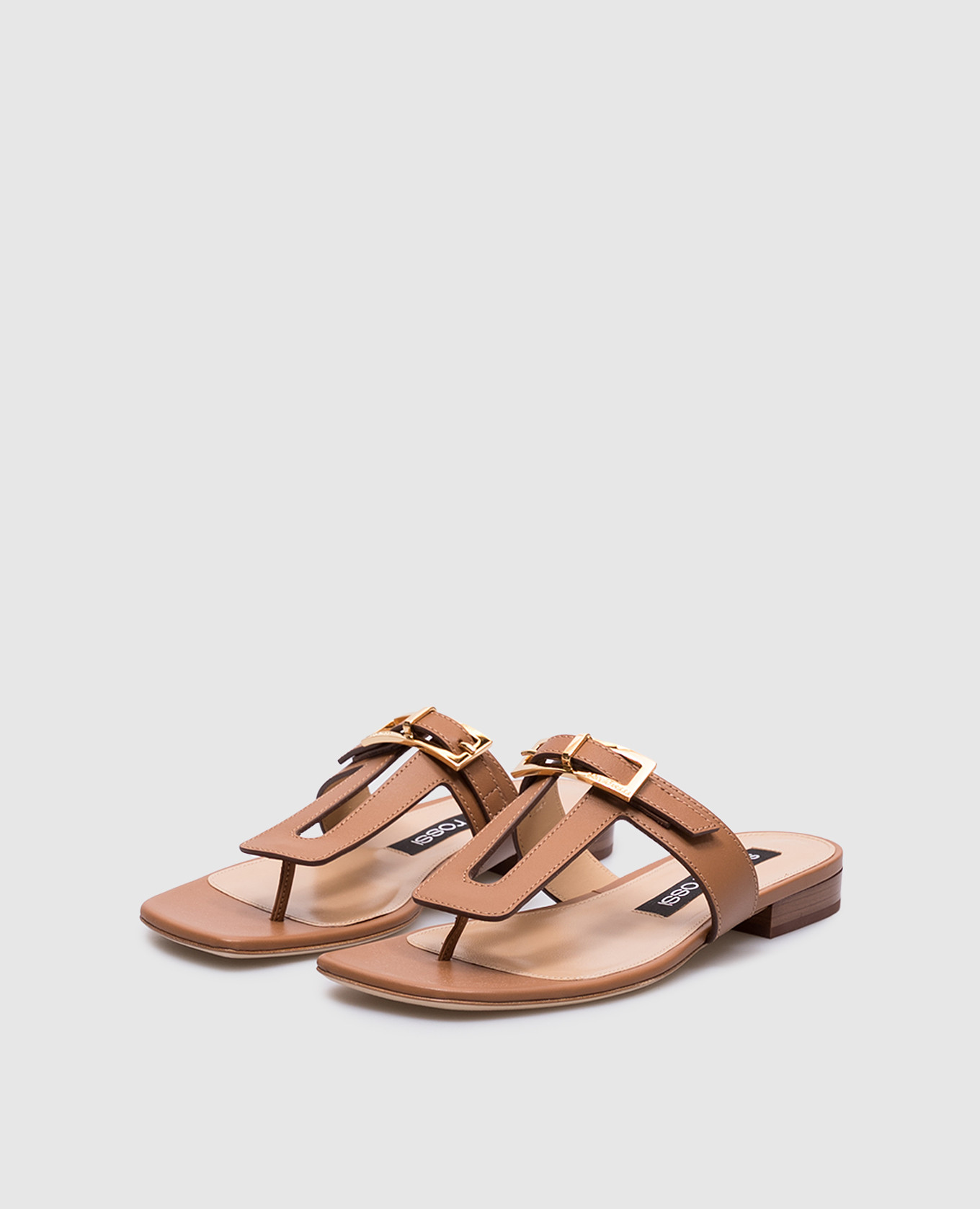 

Brown leather Nora flip-flops with Sergio Rossi