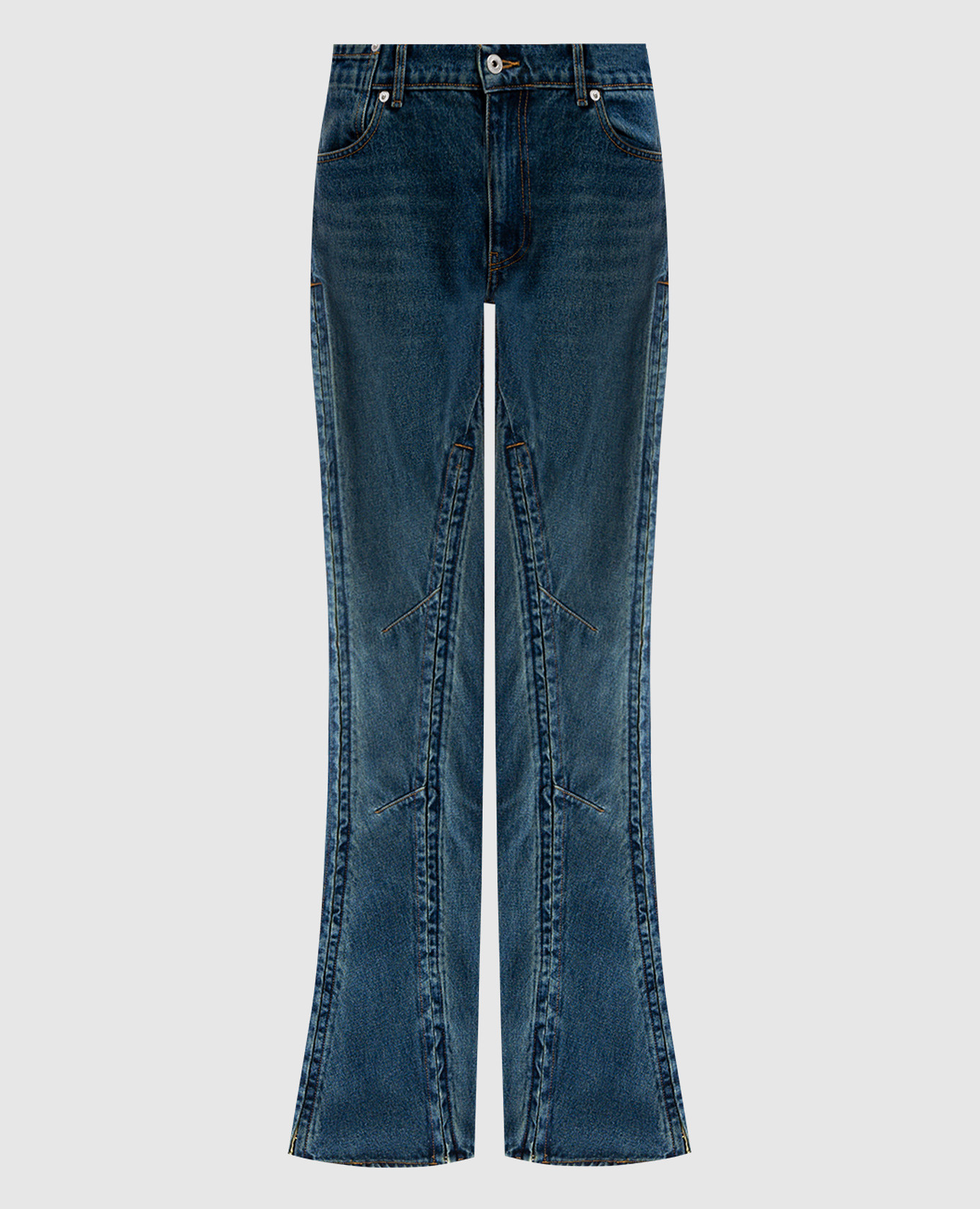 

Blue HOOK AND EYE flared jeans Y Project