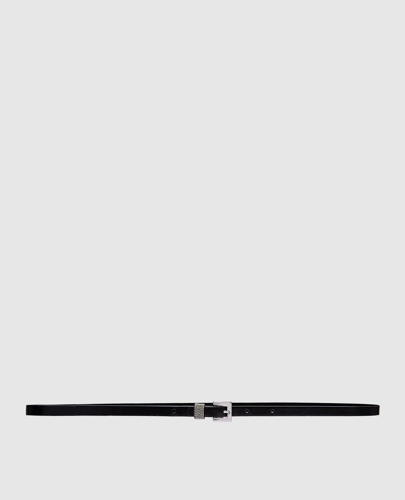 Black leather belt with monil chain peserico