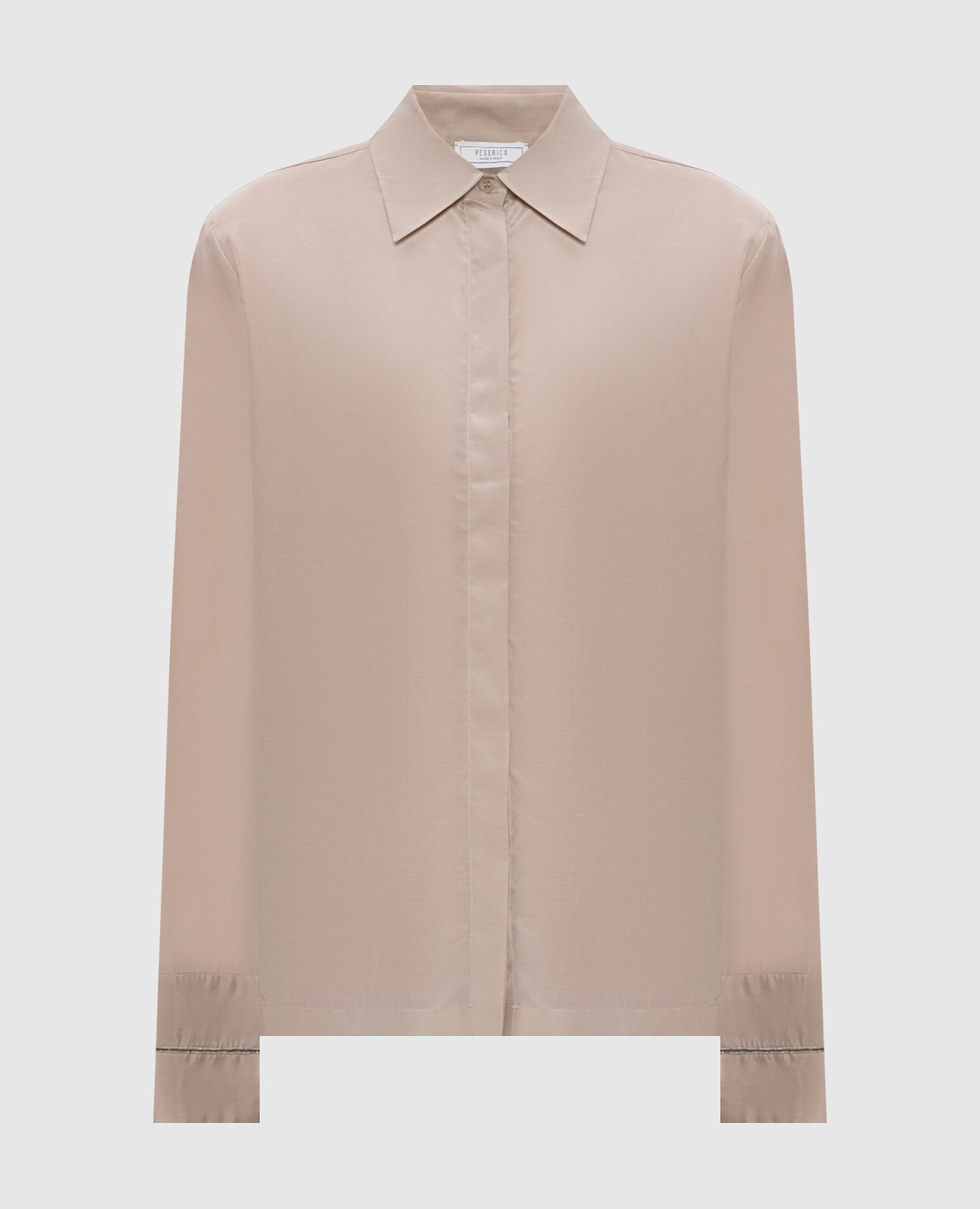 

Beige silk blouse with monil chain Peserico