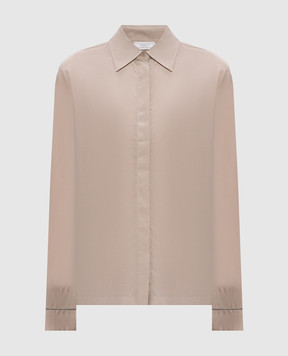 Peserico Beige silk blouse with monil chain A0618707289
