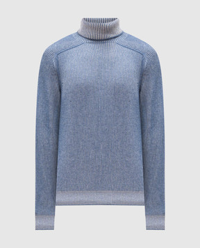 Sease Blue Dinghy Roll Reversible Cashmere Sweater KT030XG006