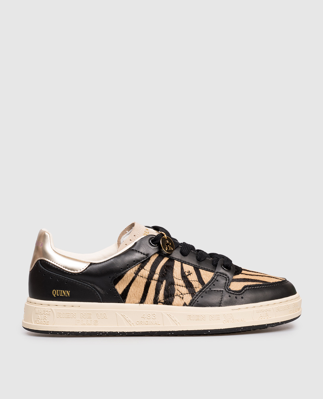 QUINND black leather sneakers with animal print Premiata