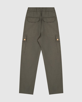 Balmain Children's green wool cargo pants BX6Q90I0196810