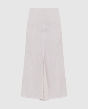 Solotre Beige midi skirt with slits M1D0029