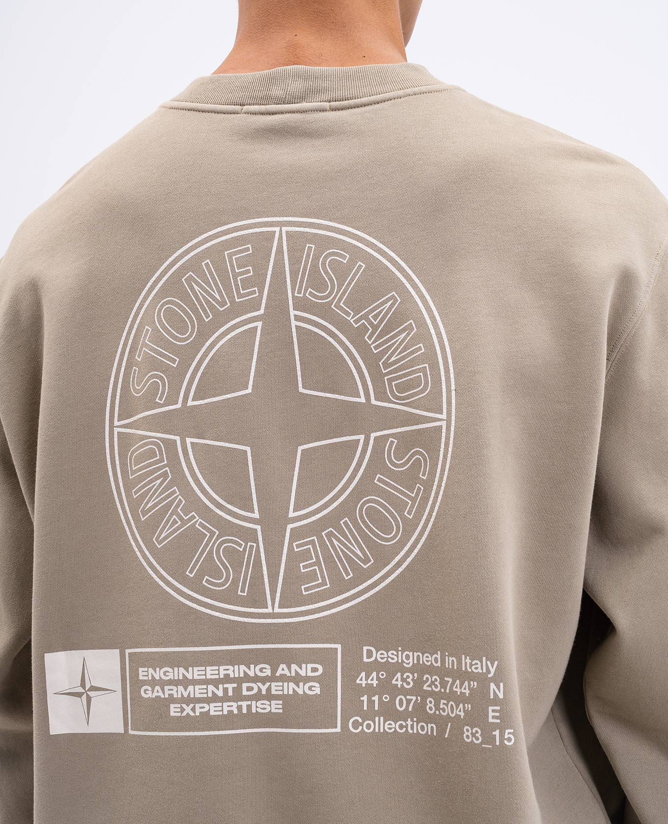 

Beige sweatshirt with logo print Stone Island