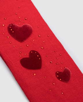 Story Loris Red tights with applique in the form of hearts 1324623