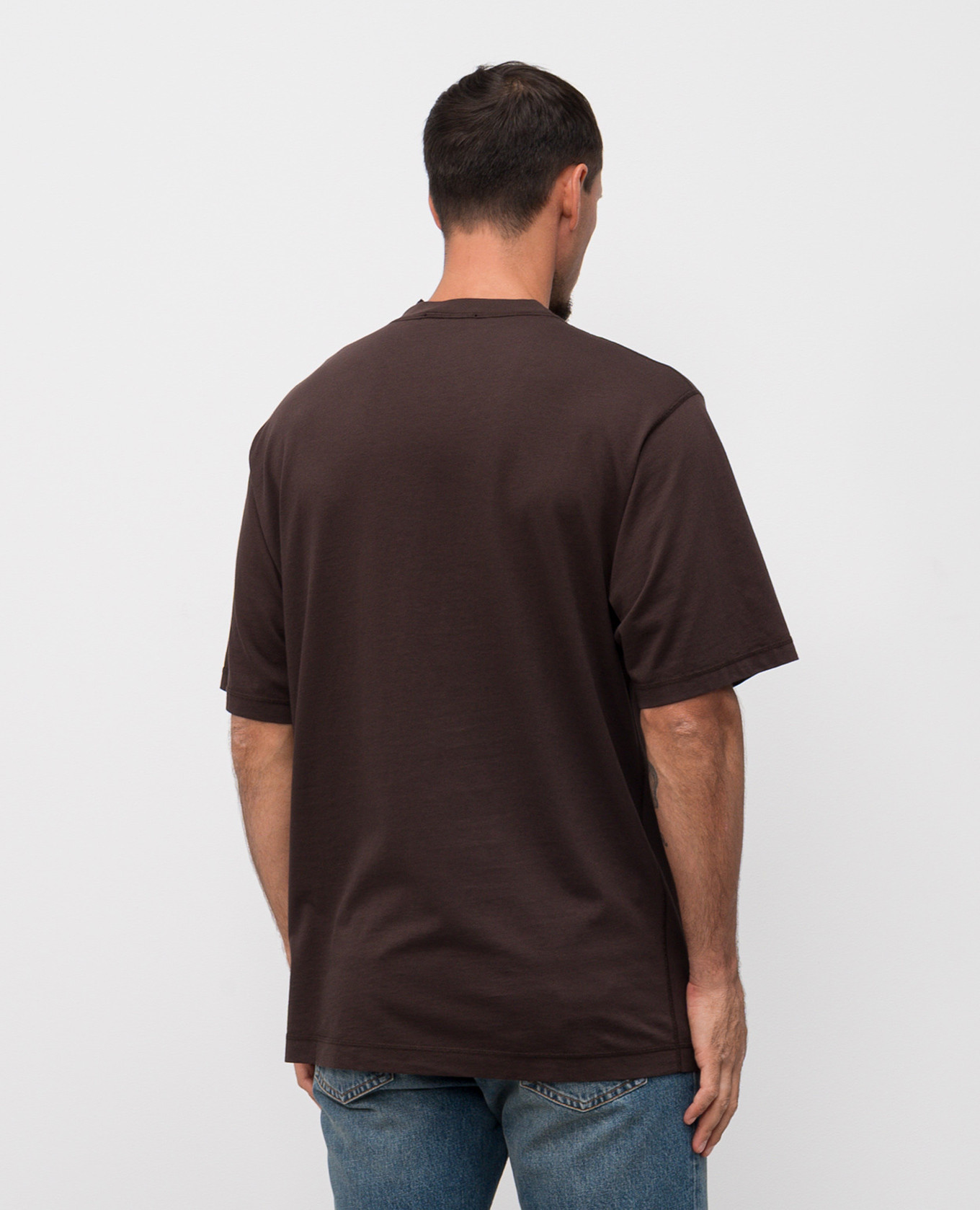 Brown T-shirt with embroidered logo Dolce&Gabbana 4