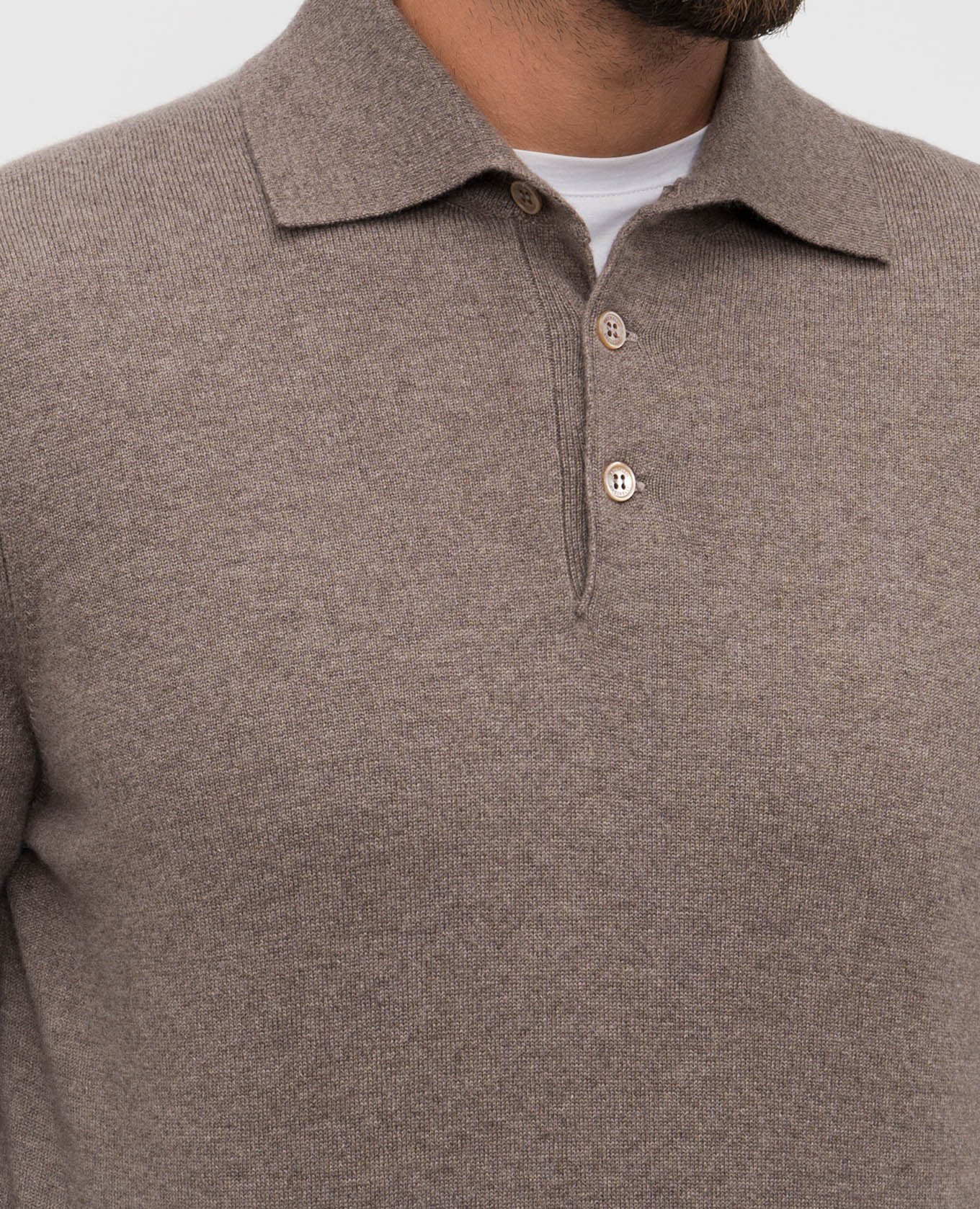 

Brown cashmere polo shirt Brunello Cucinelli