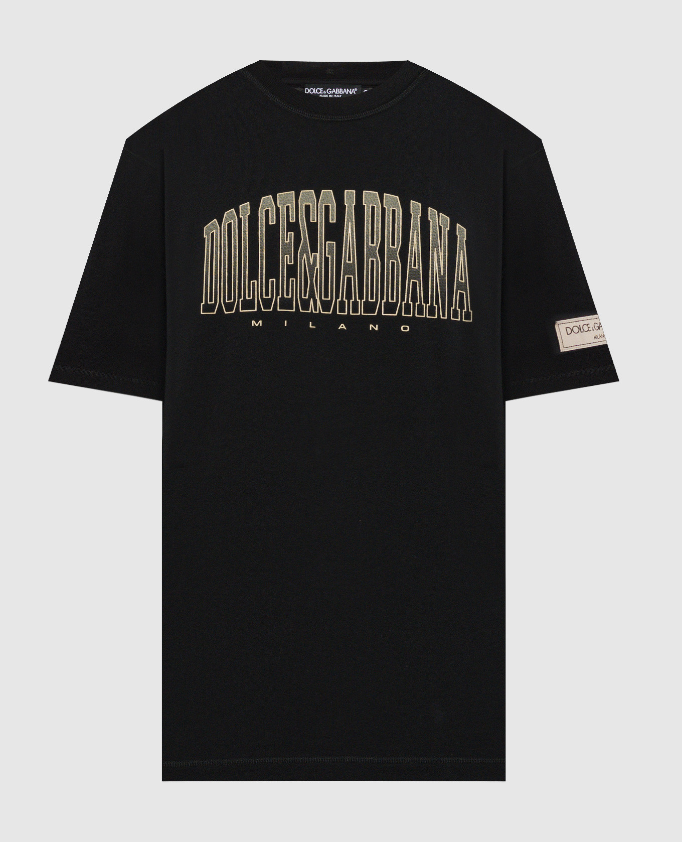 Black t-shirt with logo print dolce&gabbana