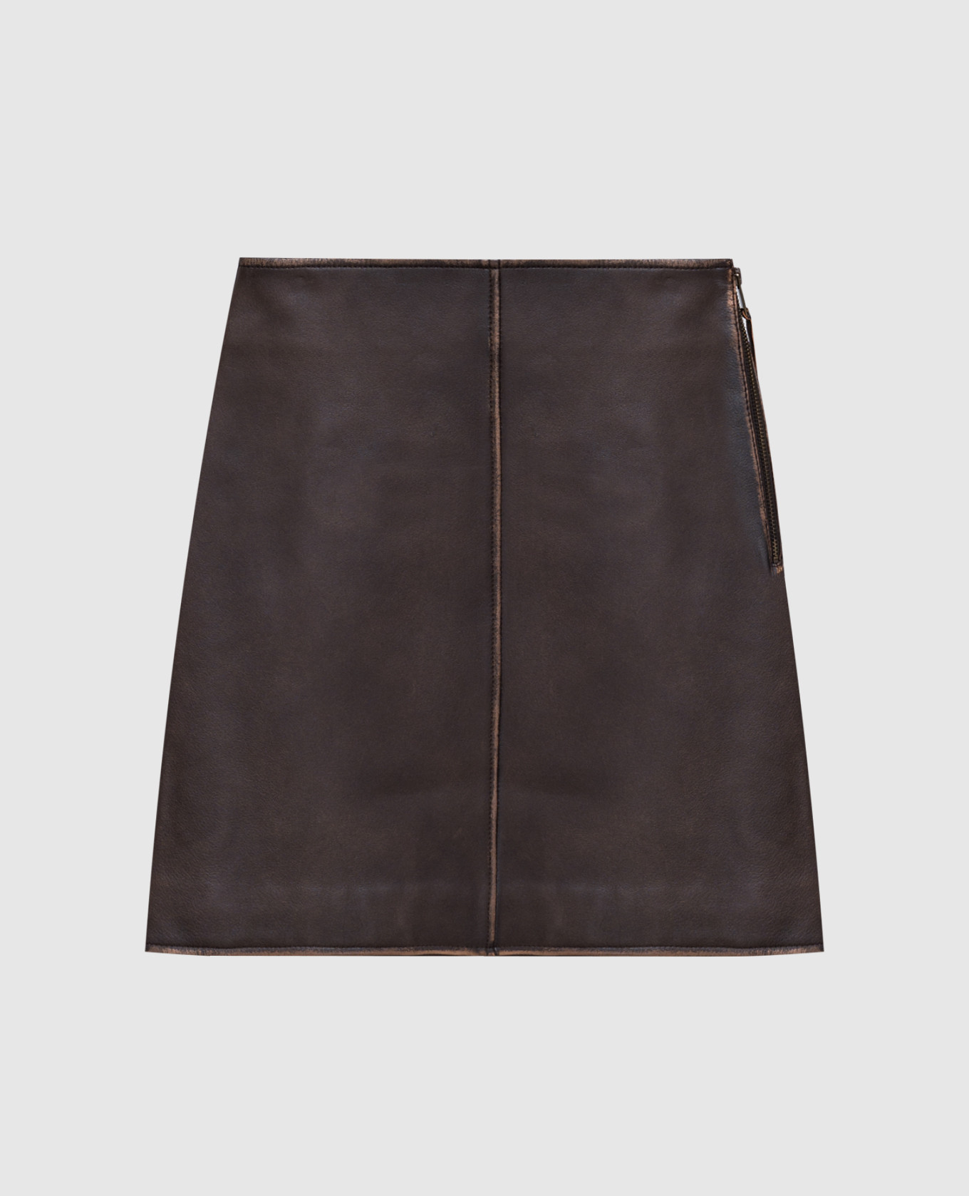 

ZELIA brown leather skirt with distressed effect Max Mara Weekend