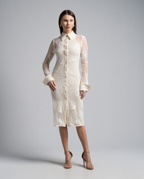 Max Mara Sportmax CANOSA beige shirt dress with lace CANOSA