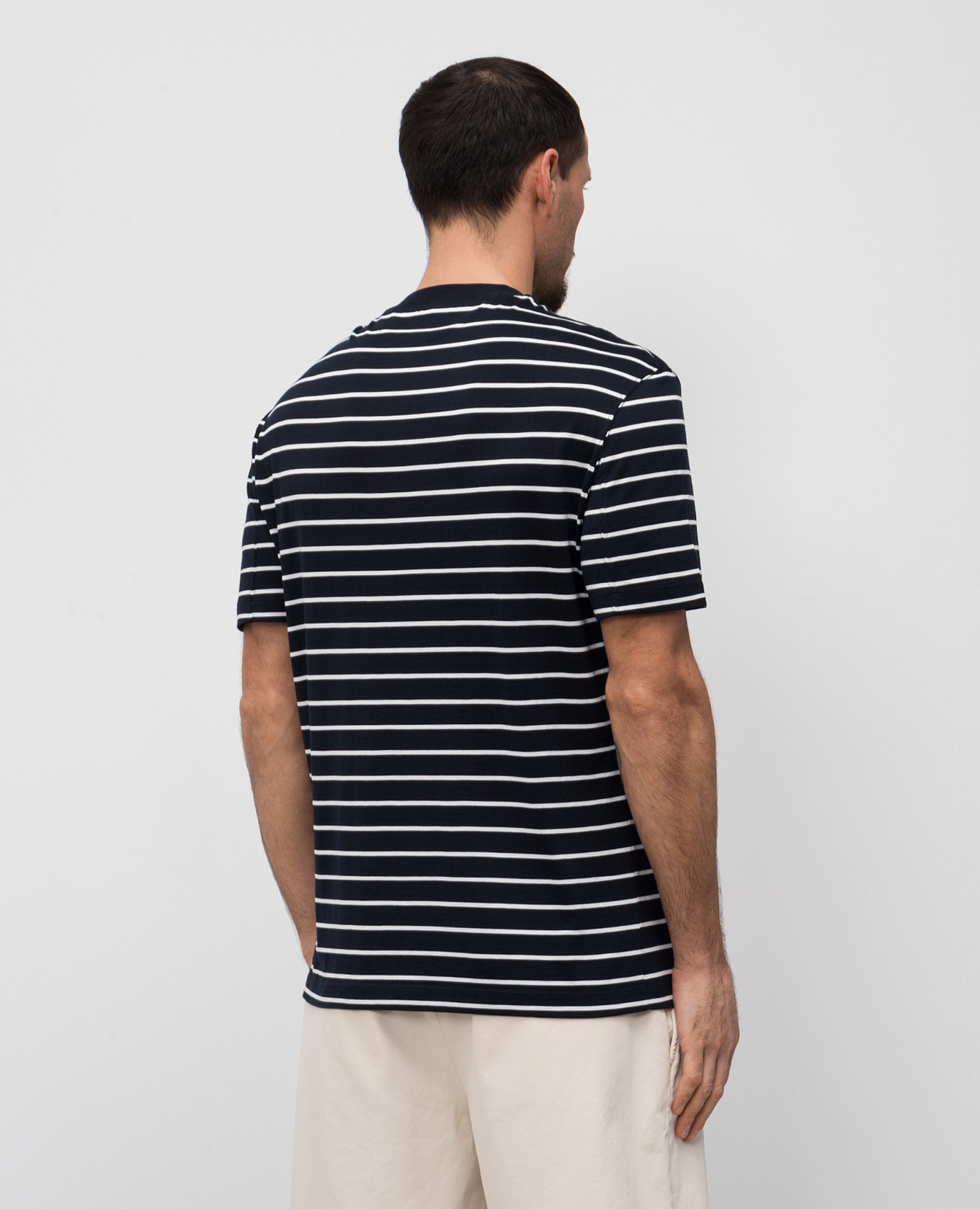 

Blue striped silk T-shirt Brunello Cucinelli