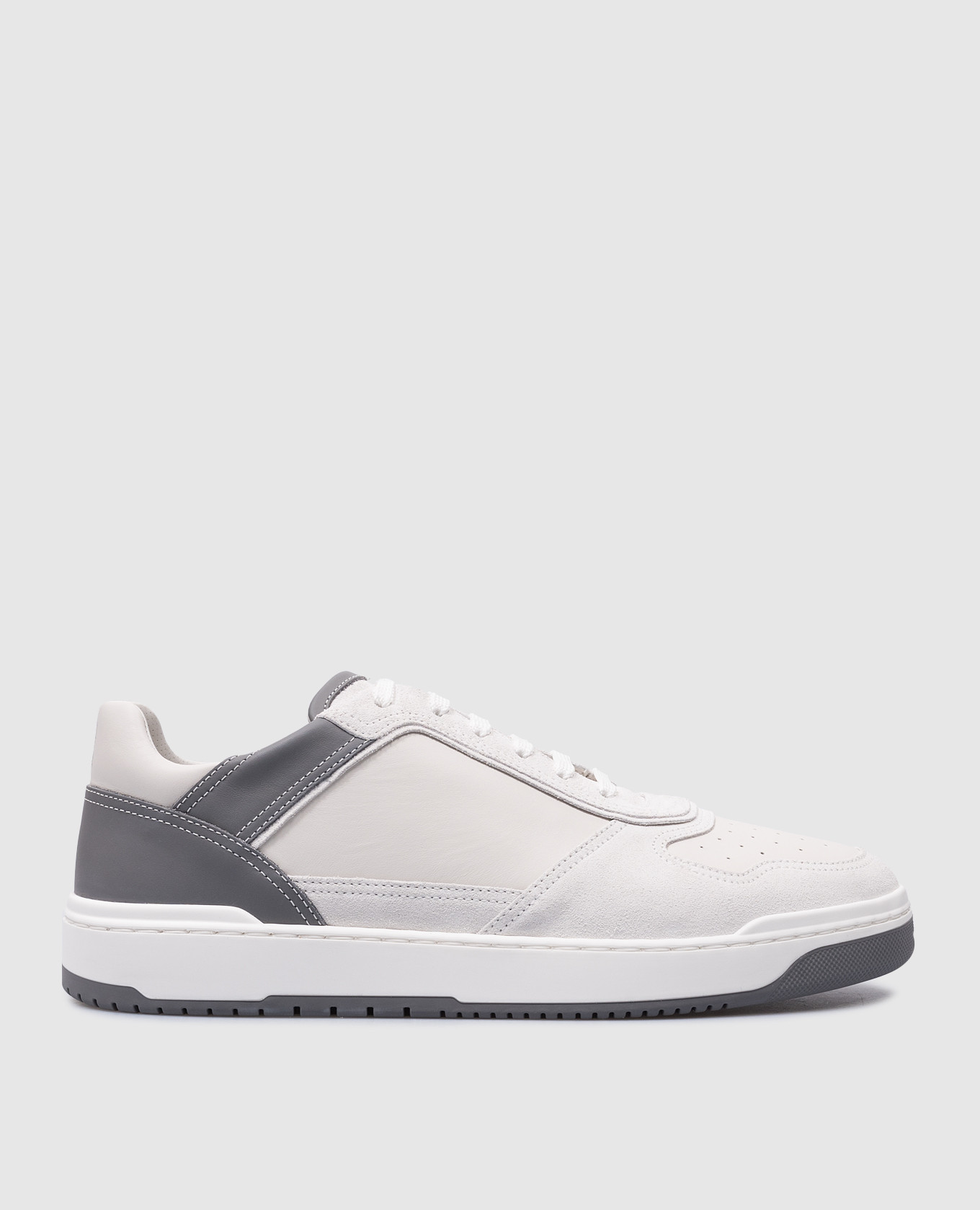 

Gray leather sneakers with logo Brunello Cucinelli, Grey