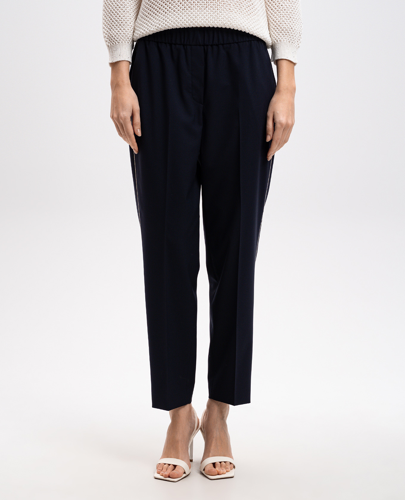 

Blue pants with monil chain Peserico