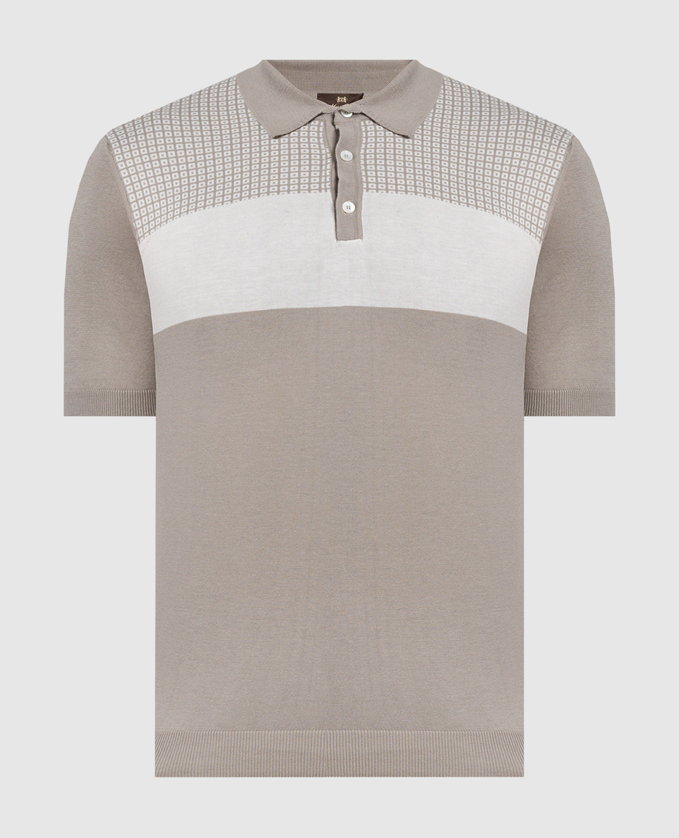

Gray polo with a pattern Enrico Mandelli, Серый