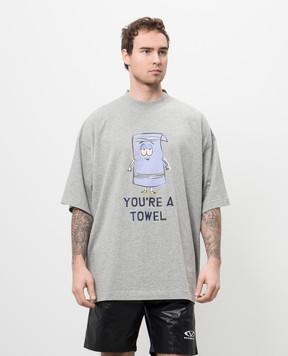Vetements Gray T-shirt with You're a Towel print UA66TR615Gm