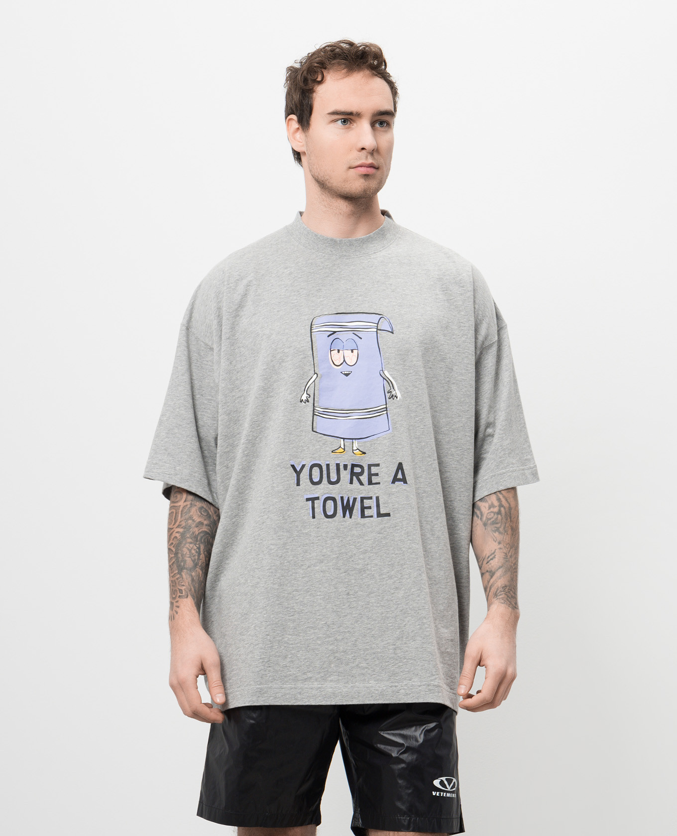 

Gray T-shirt with You're a Towel print Vetements, Grey