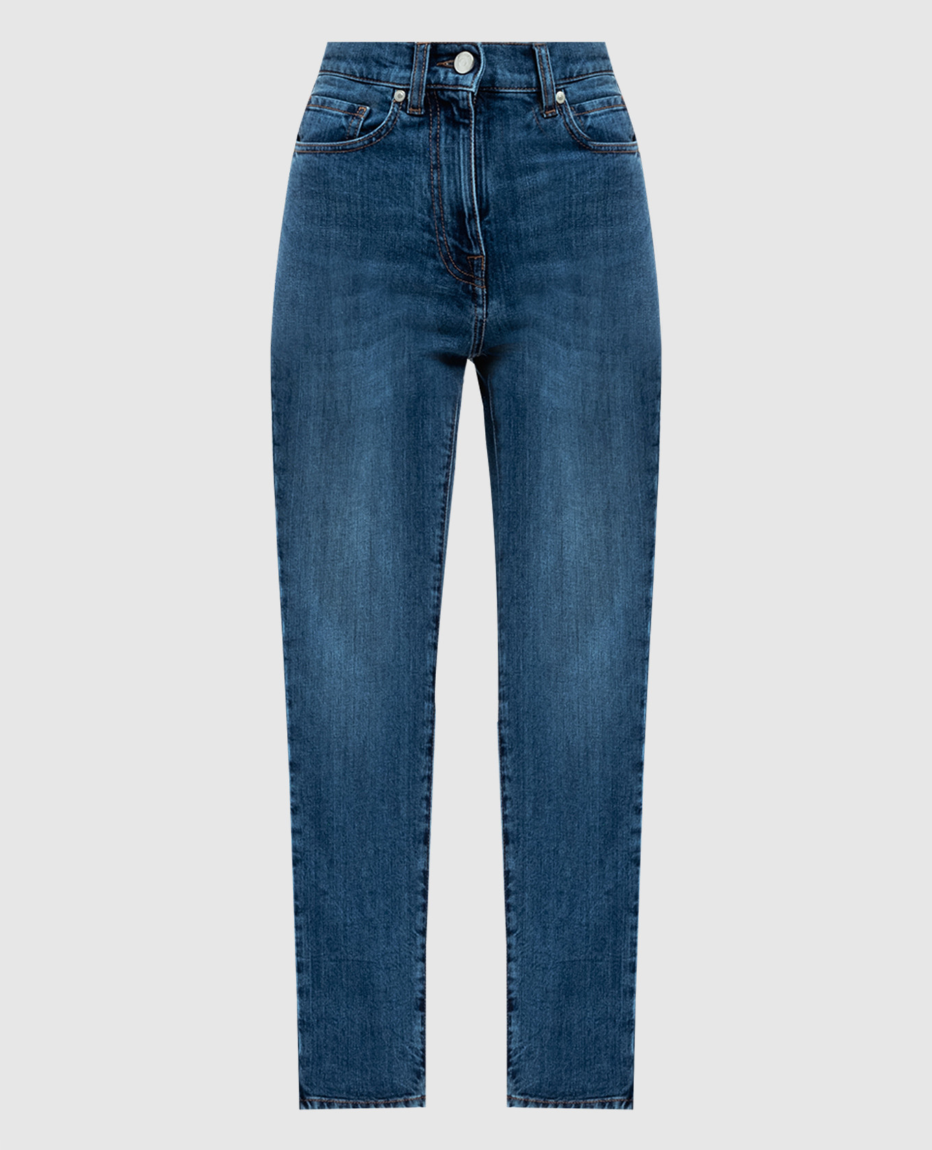 Blue distressed jeans with logo Peserico