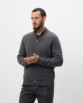Cashmere&Whiskey Gray cashmere cardigan MU7931307341PF