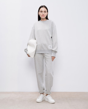 Jil Sander Gray melange logo joggers J40KA0130J20010