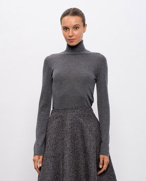 Brunello Cucinelli Gray cashmere and silk turtleneck M13800063