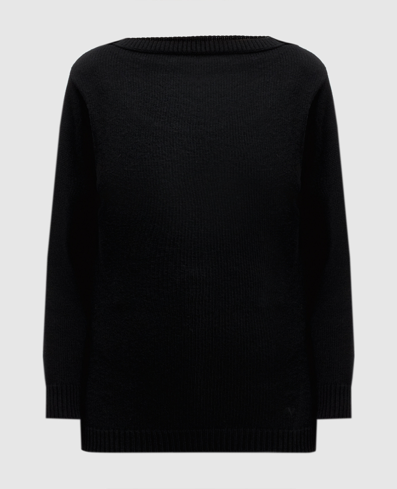Black wool sweater with logo embroidery valentino