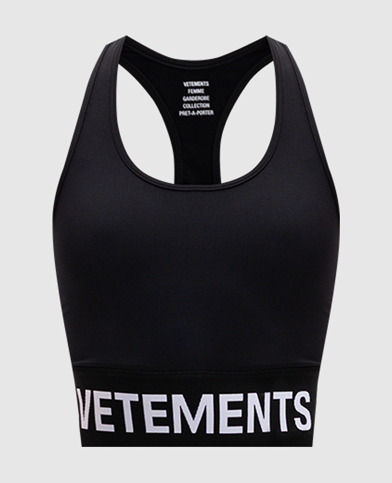 

Black top with logo Vetements