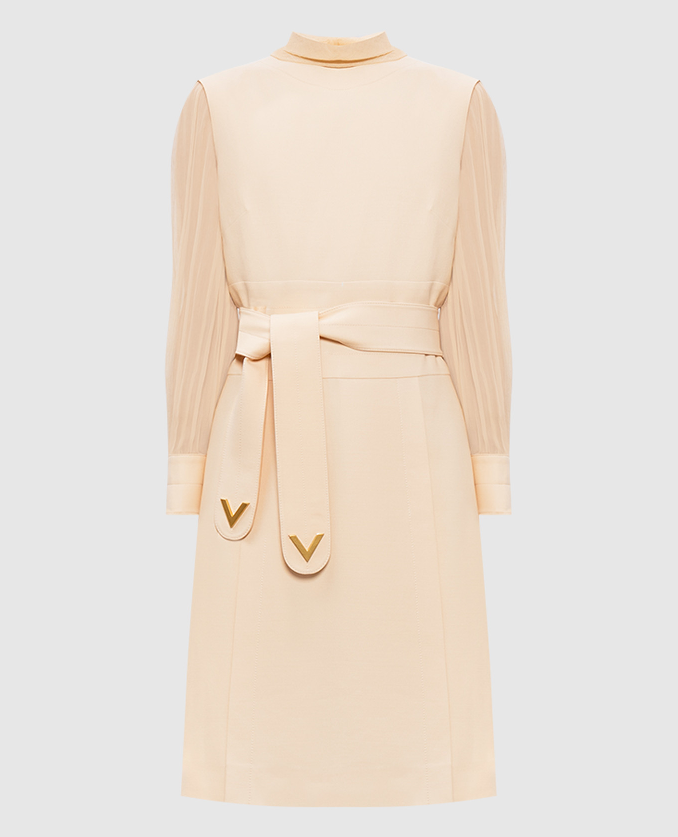 

Beige wool and silk dress Valentino