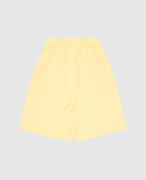 Balmain Children's yellow shorts with textured logo BW6Q89Z0081410