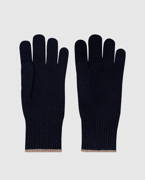Brunello Cucinelli Blue cashmere gloves M2293118
