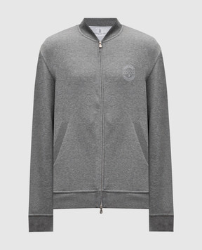 Brunello Cucinelli Gray sports jacket with logo print MM8319037G