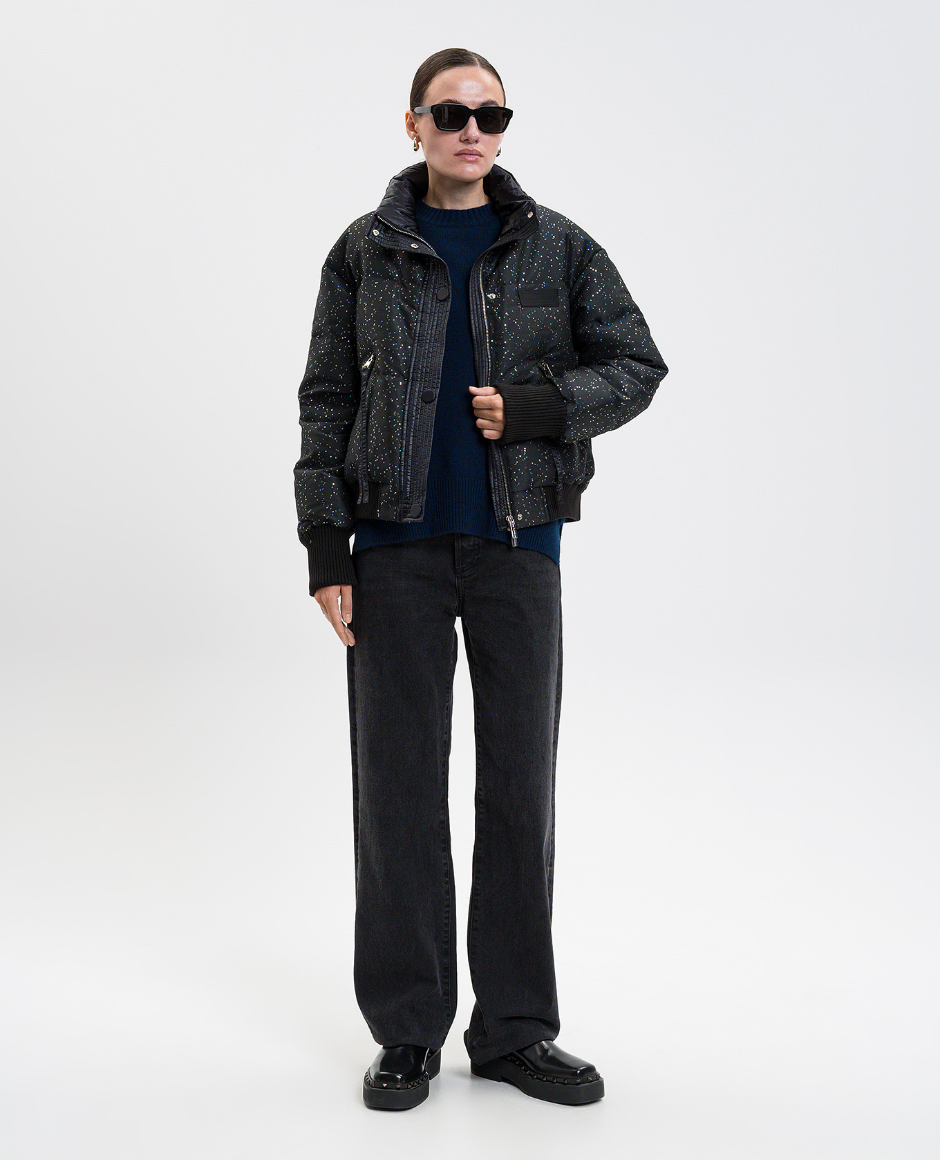 

Blue cashmere sweater with slits Allude