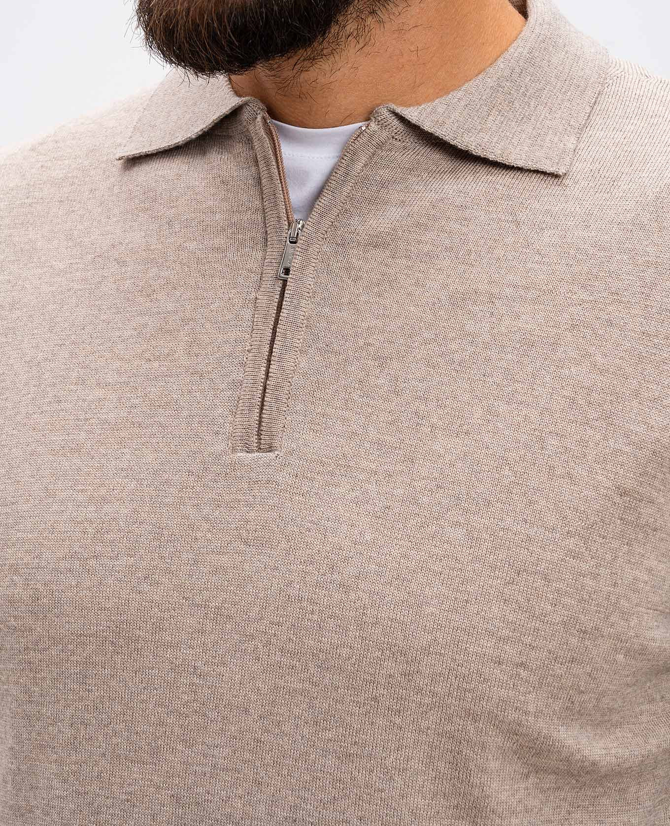 

Beige merino wool polo shirt Cashmere&Whiskey