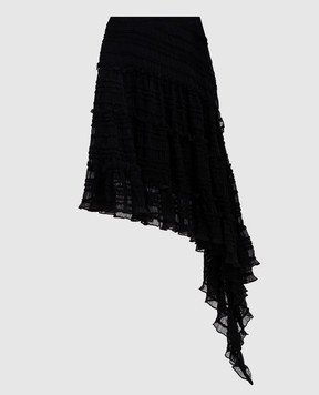 Rokh Black skirt of asymmetrical cut R2CA187