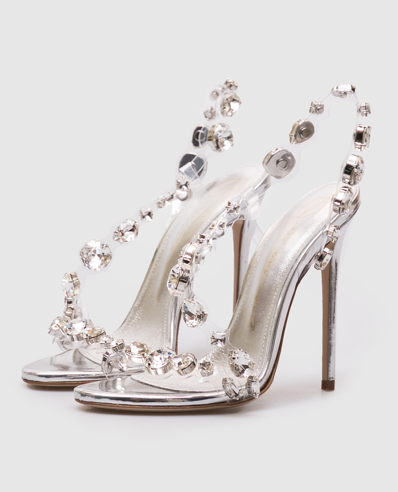 

Silver sandals with crystals Babe Pay Pls