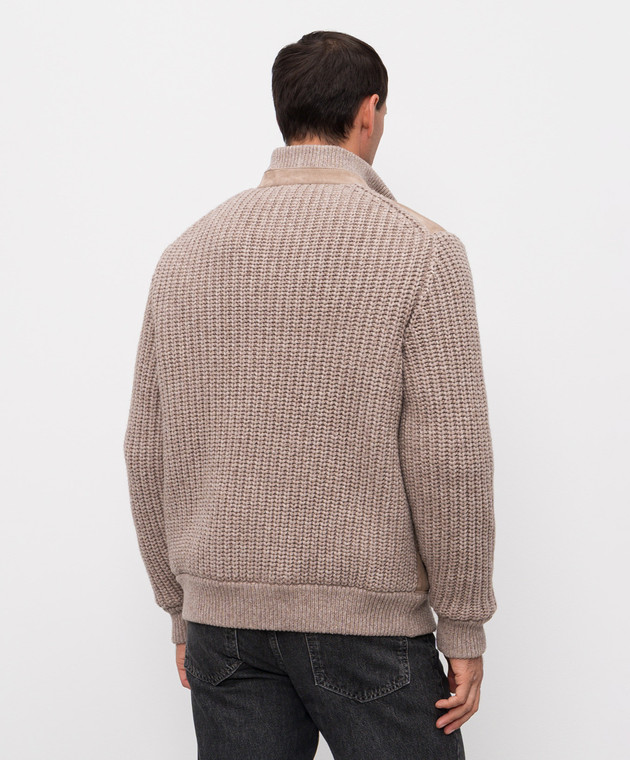 Brunello Cucinelli - Brown cashmere combination jacket MPMVS2060