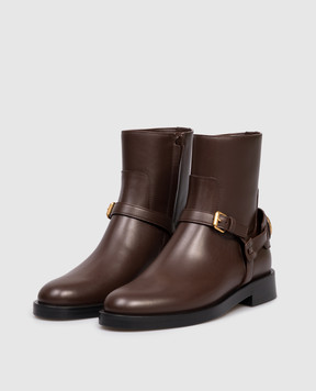 Valentino Brown leather boots with logo 7W2S0MT2DSH