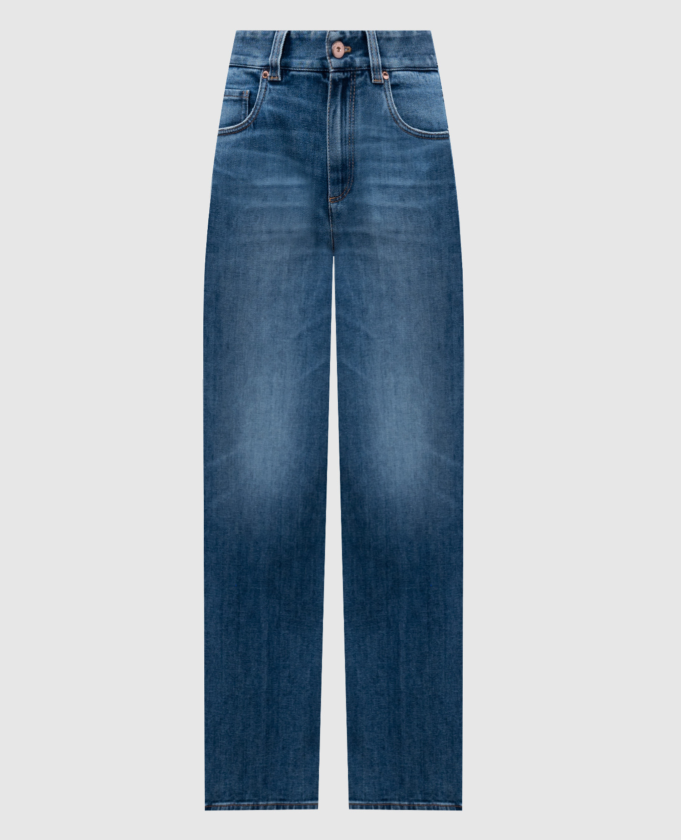 

Blue jeans with a distressed monil chain Brunello Cucinelli