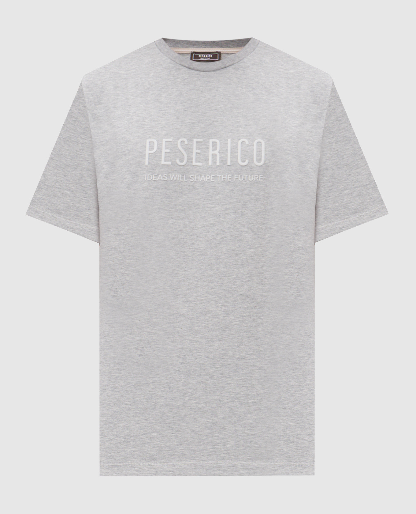 

Grey melange T-shirt with textured logo print Peserico