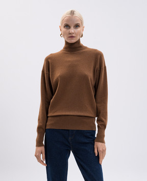 Tom Ford Brown cashmere sweater with monogram logo MAK1397YAX899