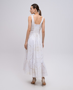 Charo Ruiz Greba white linen dress with embroidery 254613