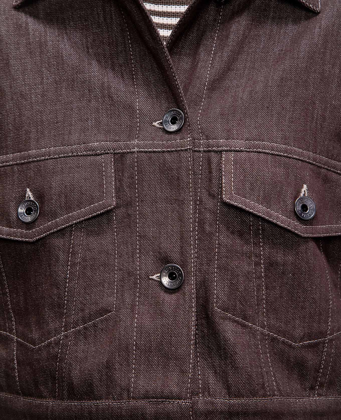 

Brown cropped denim jacket Brunello Cucinelli