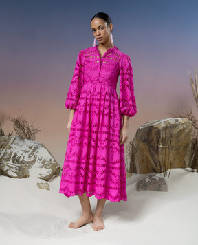 Charo Ruiz Kaika pink dress with broderie embroidery 243622