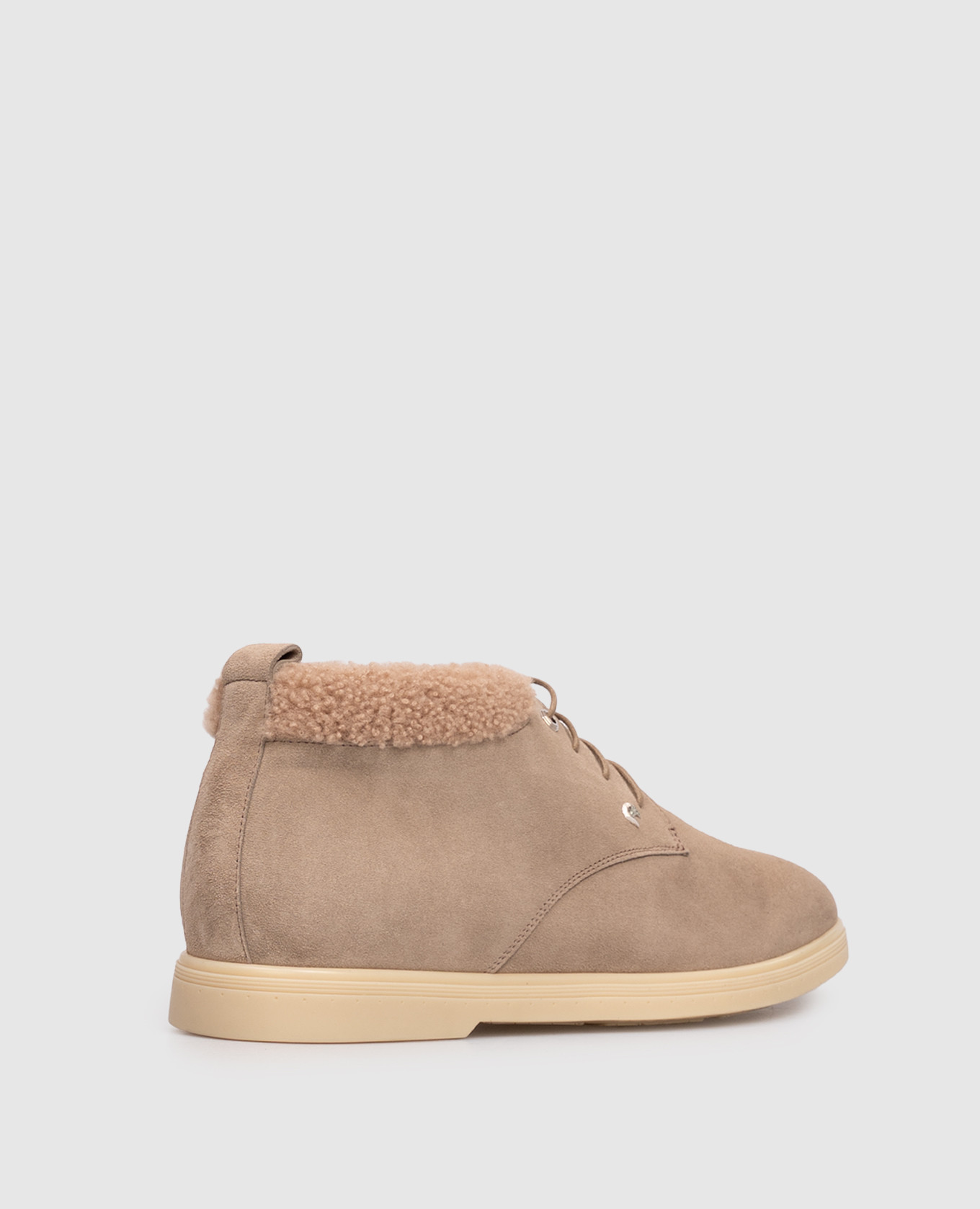

Beige suede deserts with fur Stefano Ricci