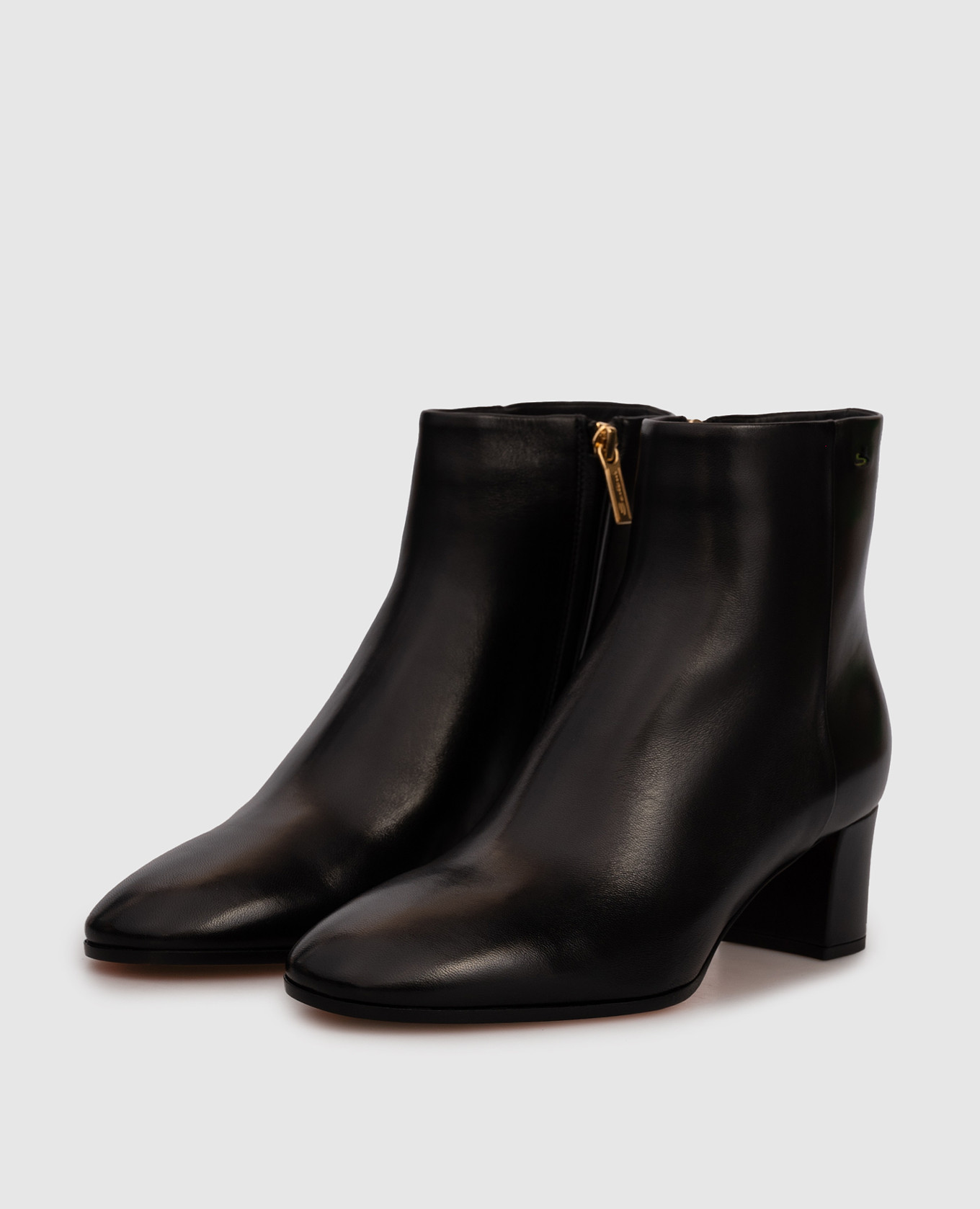 

Black leather ankle boots Santoni
