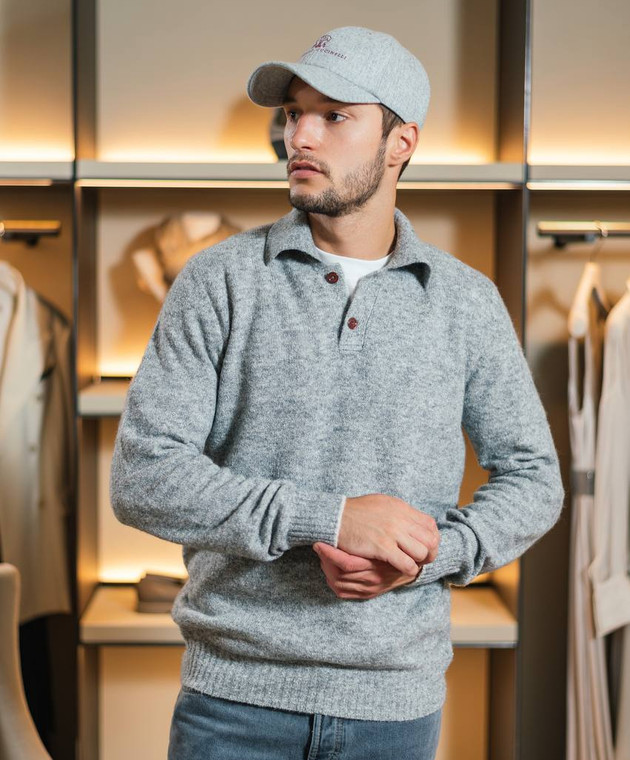 Brunello Cucinelli - Gray melange cap made of wool M038P9850