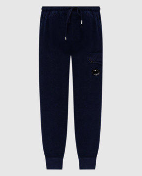 C.P. Company Blue joggers with logo patch MSP308A006614G