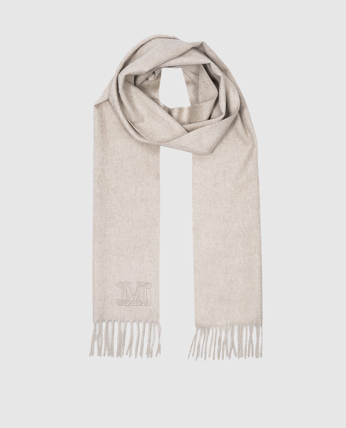 

Beige DALIA cashmere scarf with logo monogram embroidery Max Mara